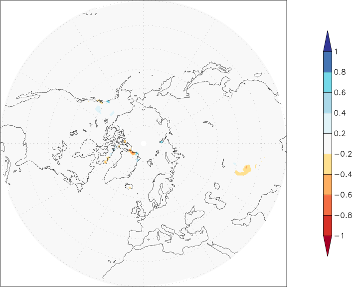 snow cover (northern hemisphere) anomaly August  w.r.t. 1981-2010