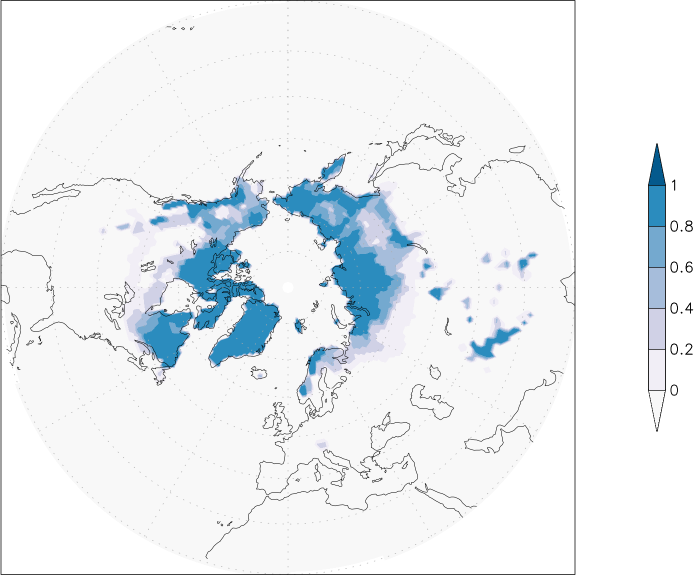 snow cover (northern hemisphere) May  observed values