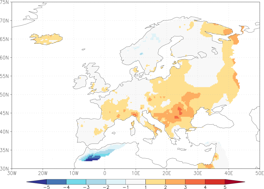 daily mean temperature anomaly September  w.r.t. 1981-2010