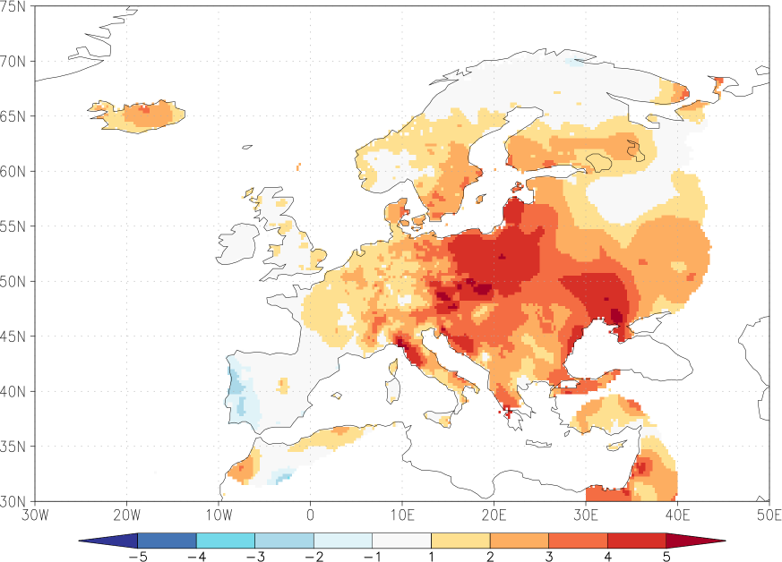 minimum temperature anomaly June  w.r.t. 1981-2010