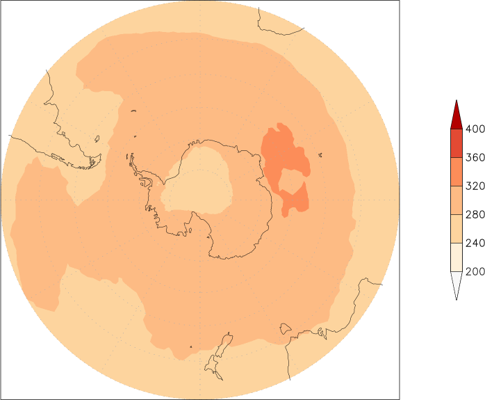 ozone (southern hemisphere) April  observed values