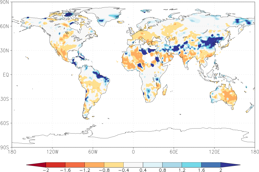 precipitation (rain gauges) anomaly November  relative anomalies  (-1: dry, 0: normal, 2: three times normal)