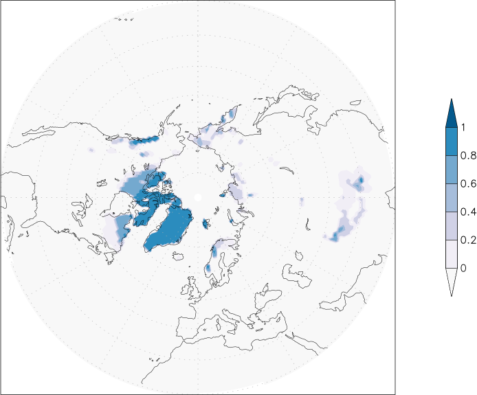 snow cover (northern hemisphere) June  observed values