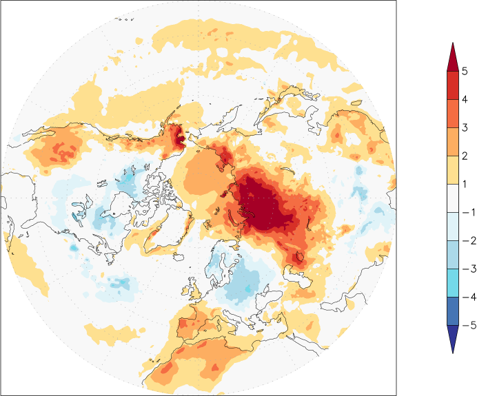 temperature (2m height, northern hemisphere) anomaly May  w.r.t. 1981-2010