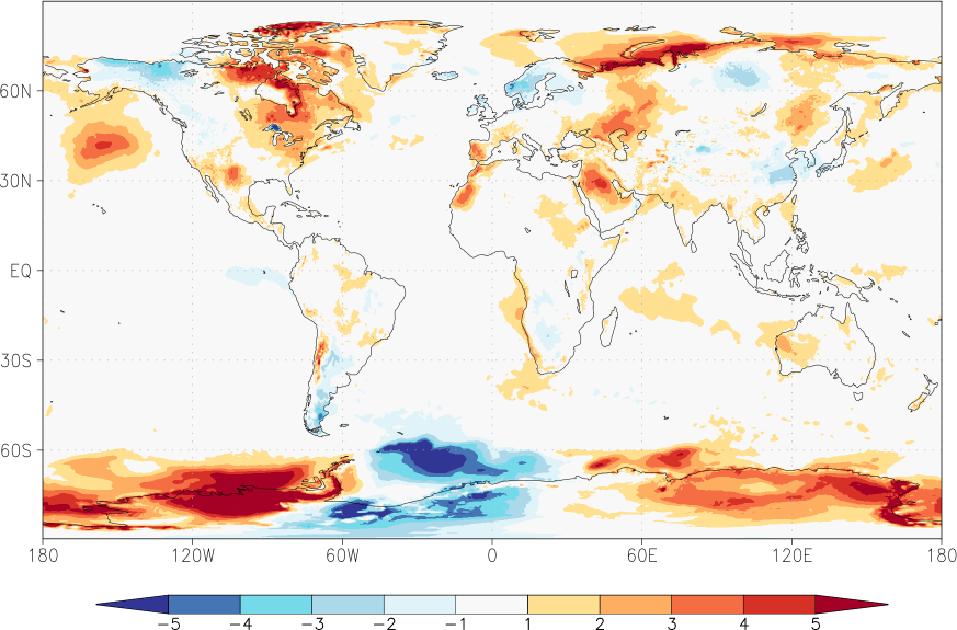 temperature (2m height, world) anomaly July  w.r.t. 1981-2010