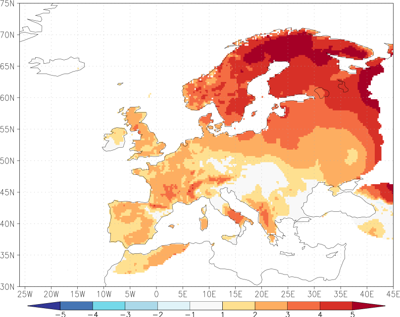 daily mean temperature anomaly November  w.r.t. 1981-2010
