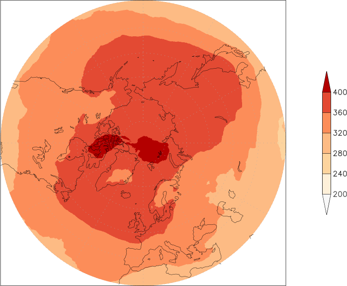 ozone (northern hemisphere) May  observed values