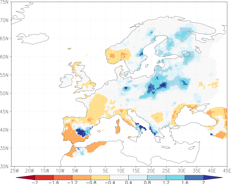 precipitation anomaly August  relative anomalies  (-1: dry, 0: normal, 2: three times normal)