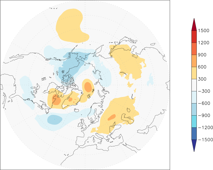 sea-level pressure (northern hemisphere) anomaly October  w.r.t. 1981-2010