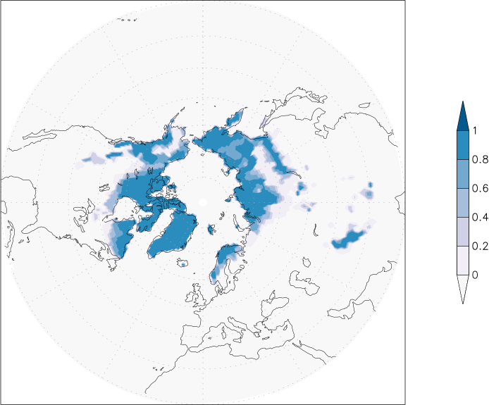 snow cover (northern hemisphere) May  observed values