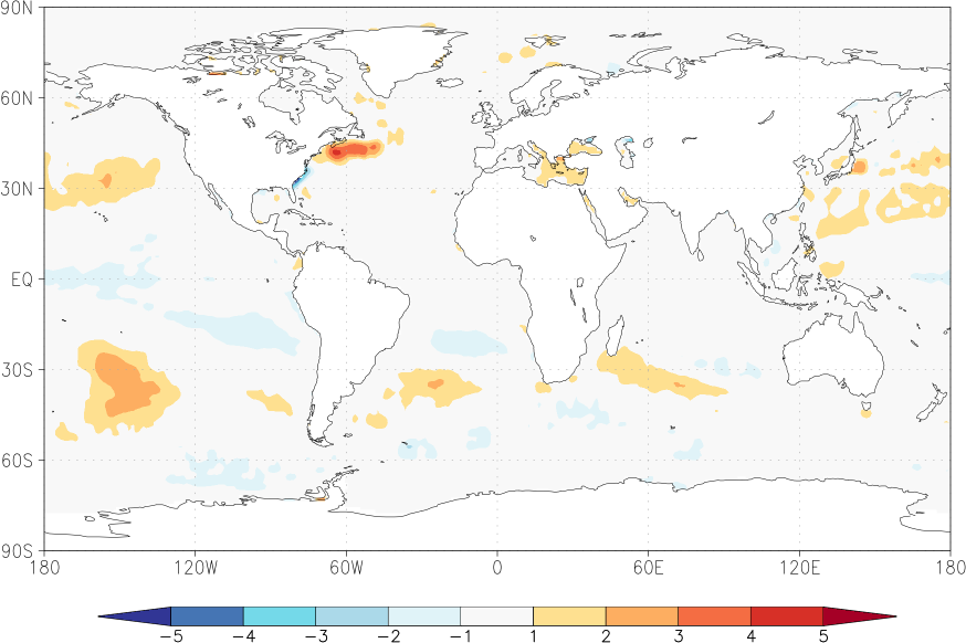 sea surface temperature anomaly February  w.r.t. 1982-2010