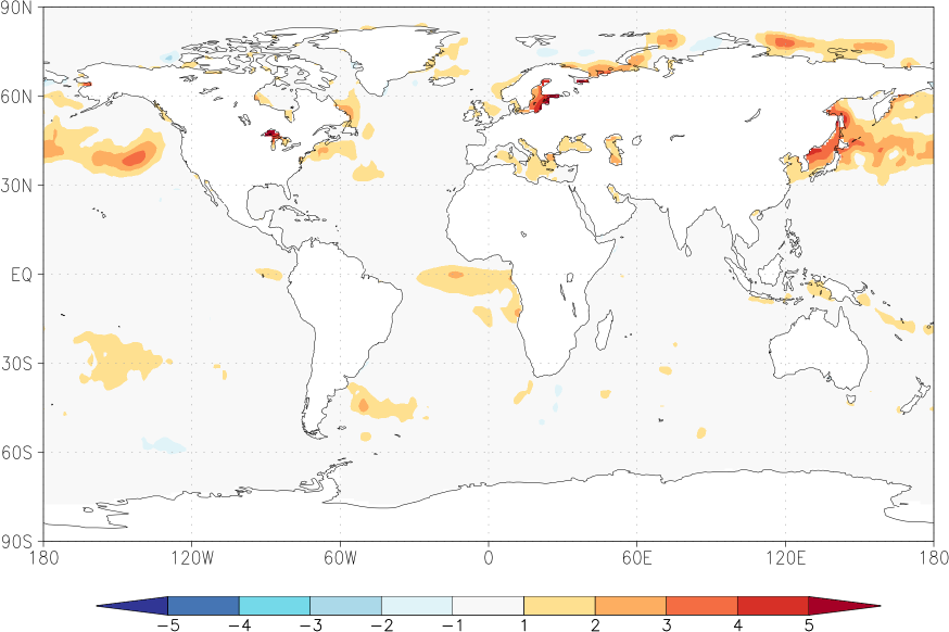 sea surface temperature anomaly July  w.r.t. 1982-2010