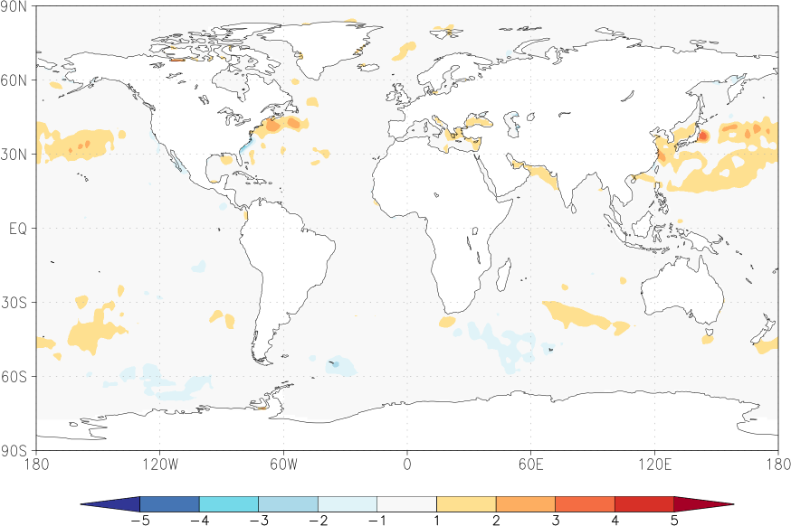 sea surface temperature anomaly March  w.r.t. 1982-2010