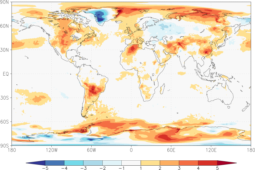 temperature (2m height, world) anomaly September  w.r.t. 1981-2010