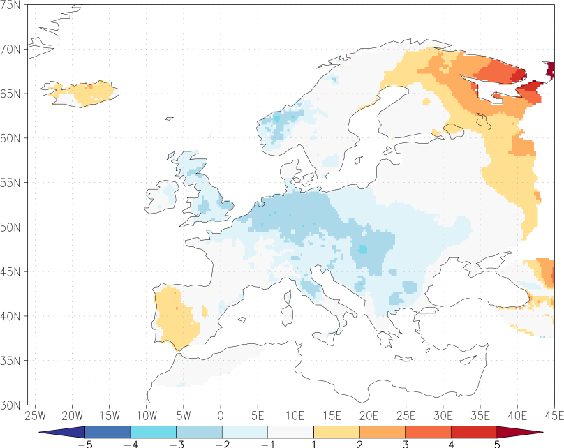 daily mean temperature anomaly April  w.r.t. 1981-2010