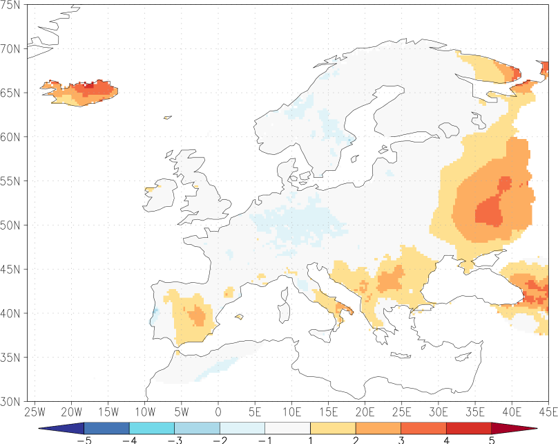 daily mean temperature anomaly August  w.r.t. 1981-2010