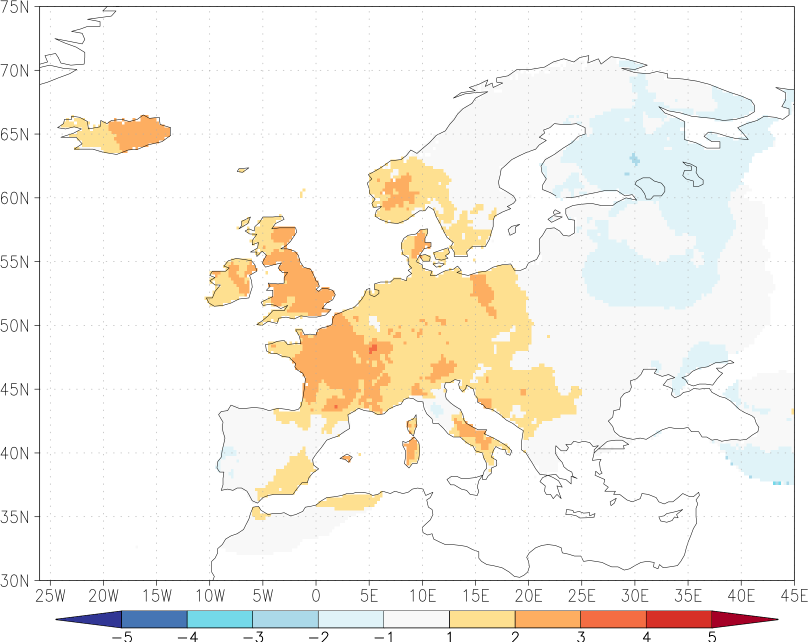 daily mean temperature anomaly September  w.r.t. 1981-2010