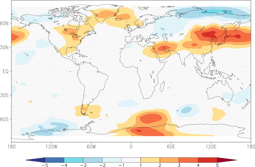 temperature of the lower troposphere anomaly March  w.r.t. 1981-2010