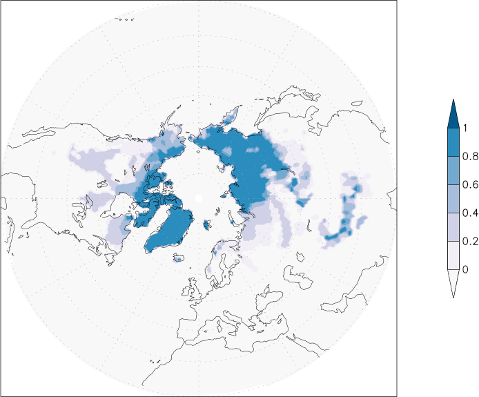 snow cover (northern hemisphere) October  observed values