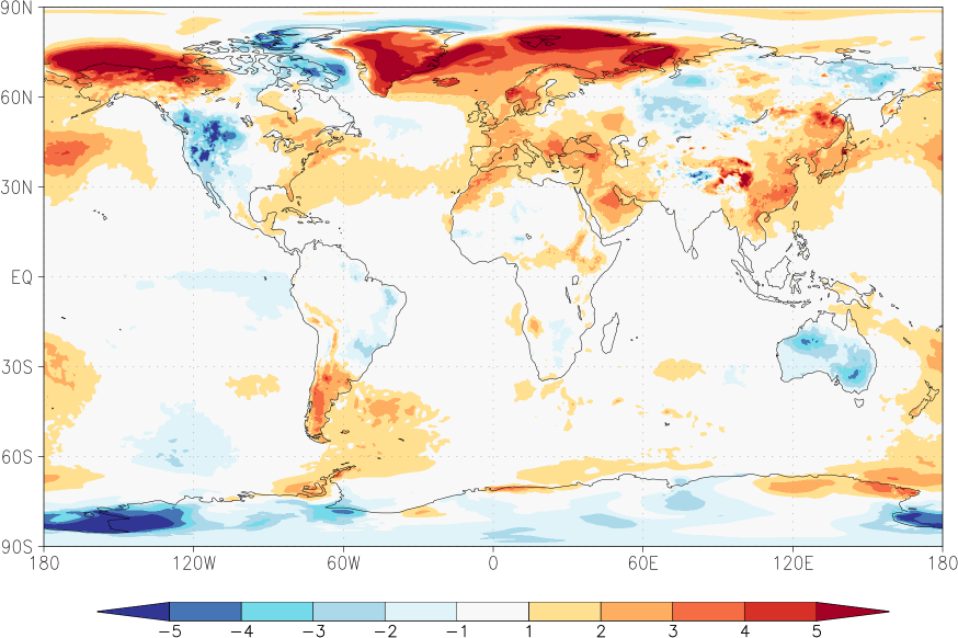 temperature (2m height, world) anomaly November  w.r.t. 1981-2010