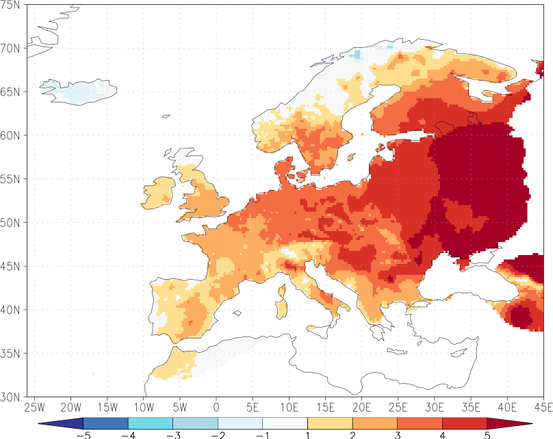 daily mean temperature anomaly February  w.r.t. 1981-2010