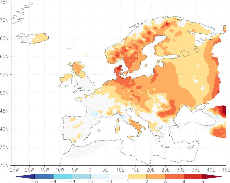 daily mean temperature anomaly January  w.r.t. 1981-2010