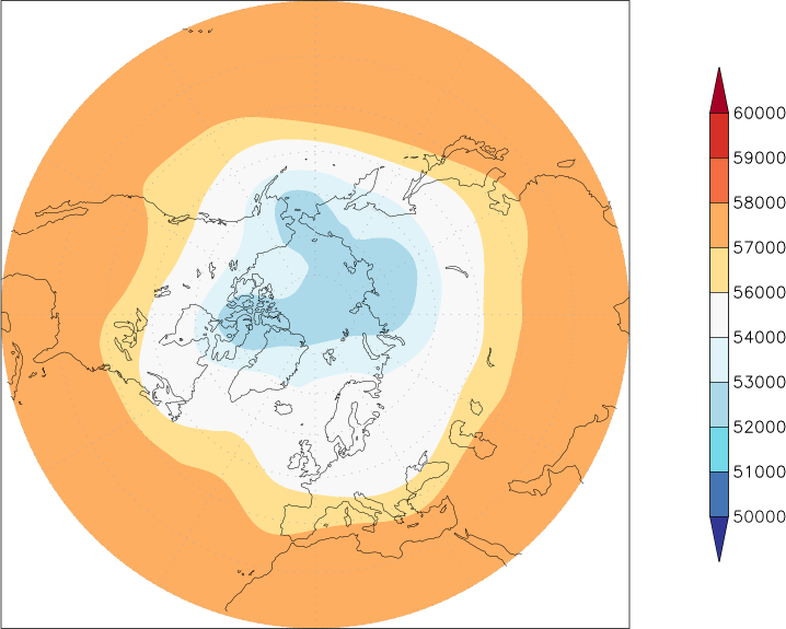 500mb height (northern hemisphere) September  observed values