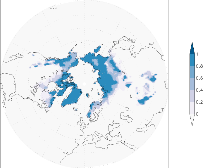 snow cover (northern hemisphere) May  observed values