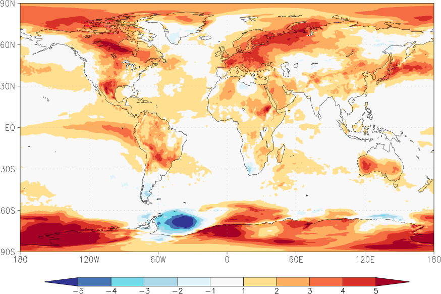 temperature (2m height, world) anomaly September  w.r.t. 1981-2010