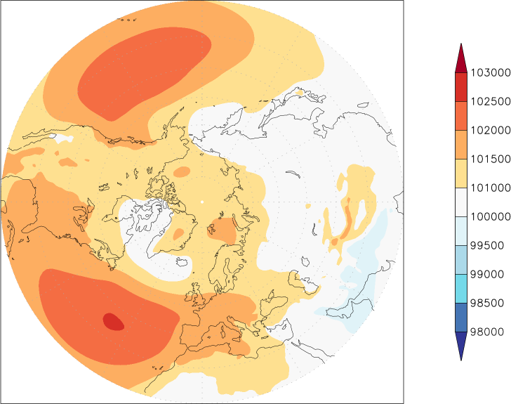 sea-level pressure (northern hemisphere) summer (June-August)  observed values