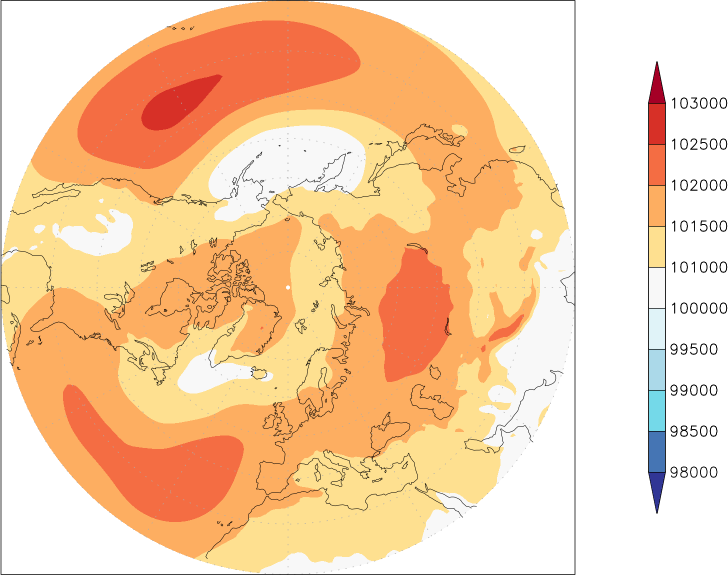 sea-level pressure (northern hemisphere) spring (March-May)  observed values