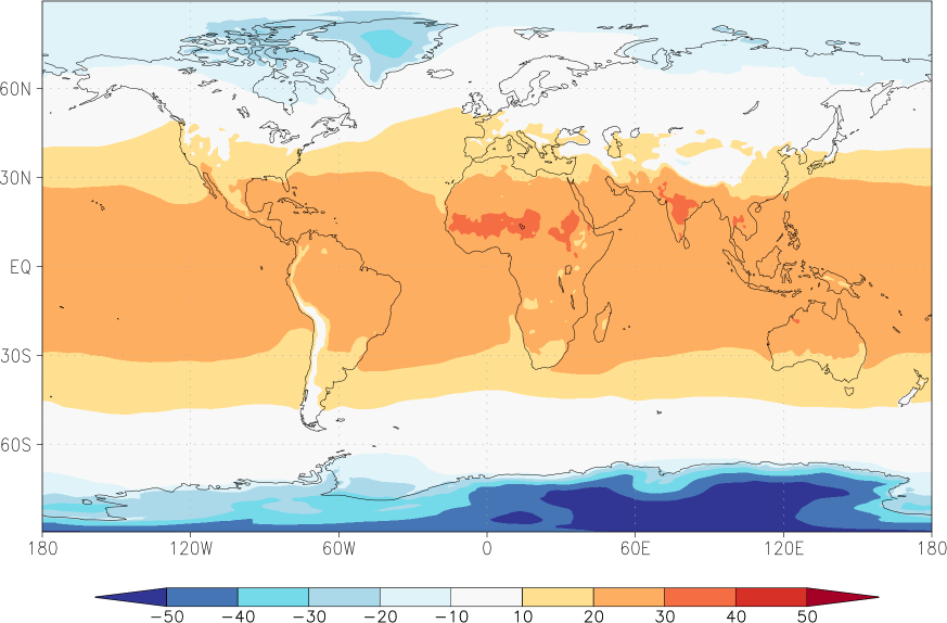 temperature (2m height, world) spring (March-May)  observed values