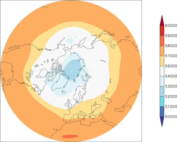 500mb height (northern hemisphere) summer (June-August)  observed values