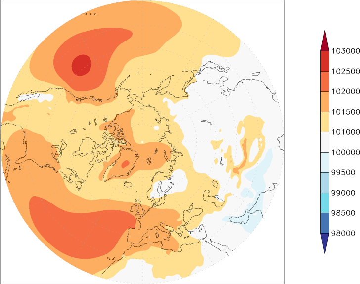 sea-level pressure (northern hemisphere) summer (June-August)  observed values