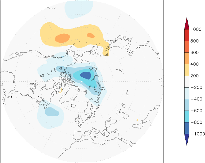 sea-level pressure (northern hemisphere) anomaly autumn (September-November)  w.r.t. 1981-2010