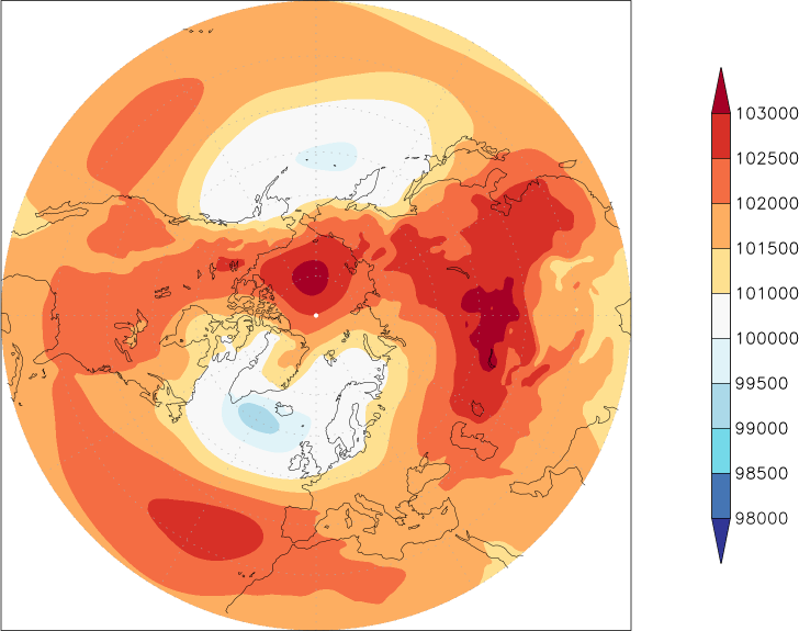 sea-level pressure (northern hemisphere) winter (December-February)  observed values