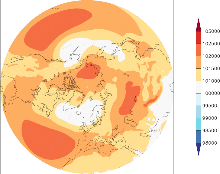 sea-level pressure (northern hemisphere) spring (March-May)  observed values