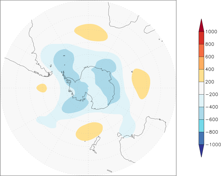 500mb height (southern hemisphere) anomaly winter (December-February)  w.r.t. 1981-2010