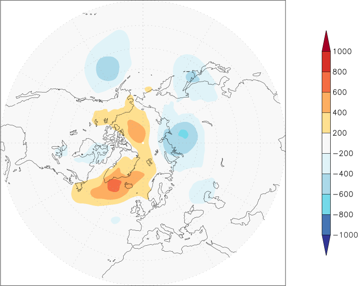 sea-level pressure (northern hemisphere) anomaly autumn (September-November)  w.r.t. 1981-2010