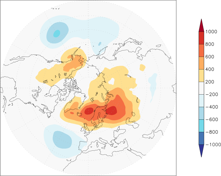 sea-level pressure (northern hemisphere) anomaly spring (March-May)  w.r.t. 1981-2010