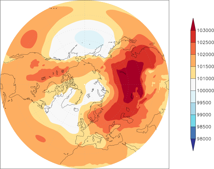 sea-level pressure (northern hemisphere) winter (December-February)  observed values