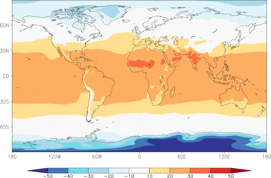 temperature (2m height, world) spring (March-May)  observed values