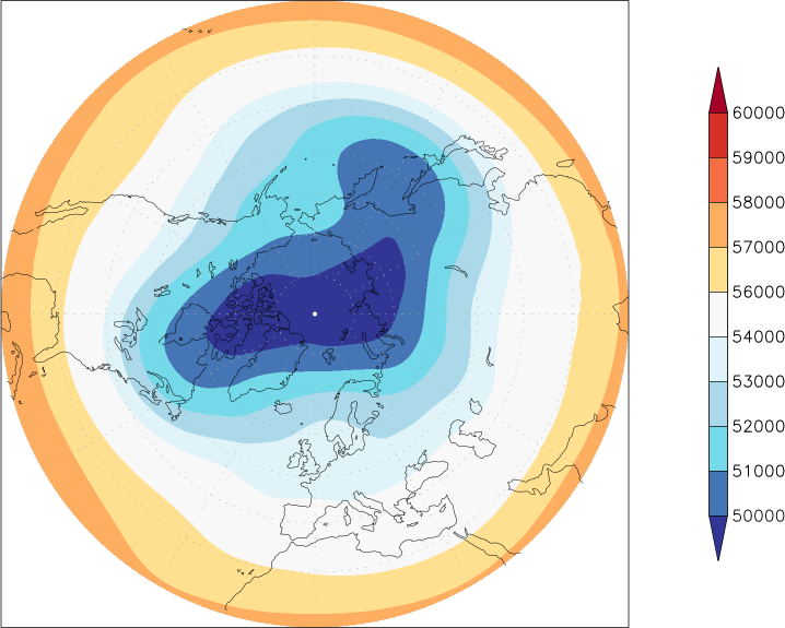 500mb height (northern hemisphere) winter (December-February)  observed values