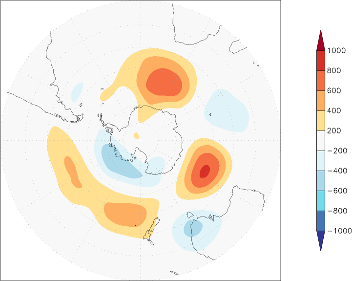 500mb height (southern hemisphere) anomaly winter (December-February)  w.r.t. 1981-2010