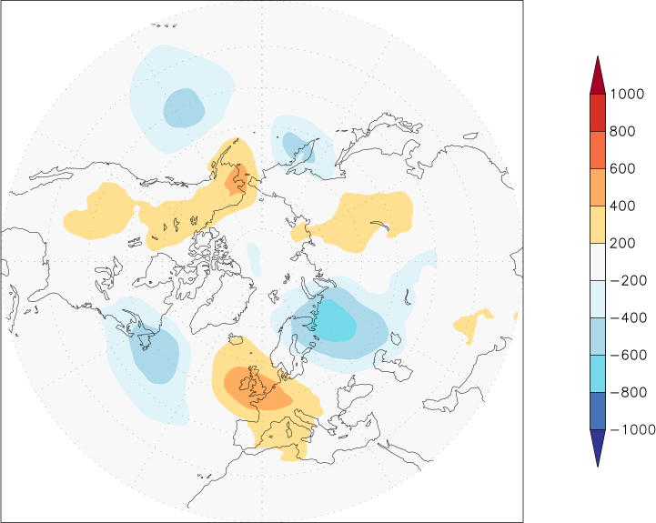 sea-level pressure (northern hemisphere) anomaly spring (March-May)  w.r.t. 1981-2010