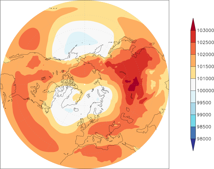 sea-level pressure (northern hemisphere) winter (December-February)  observed values