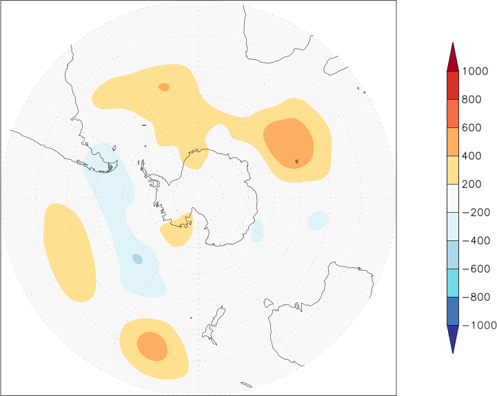 500mb height (southern hemisphere) anomaly winter (December-February)  w.r.t. 1981-2010