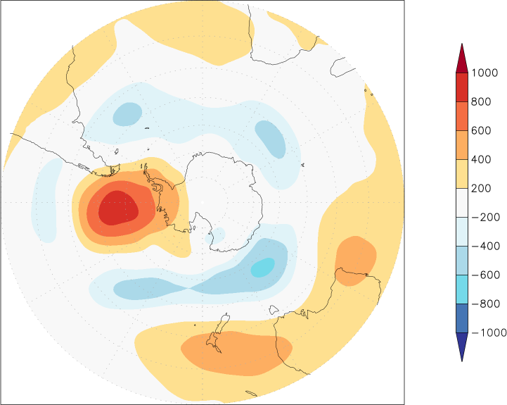 500mb height (southern hemisphere) anomaly winter (December-February)  w.r.t. 1981-2010