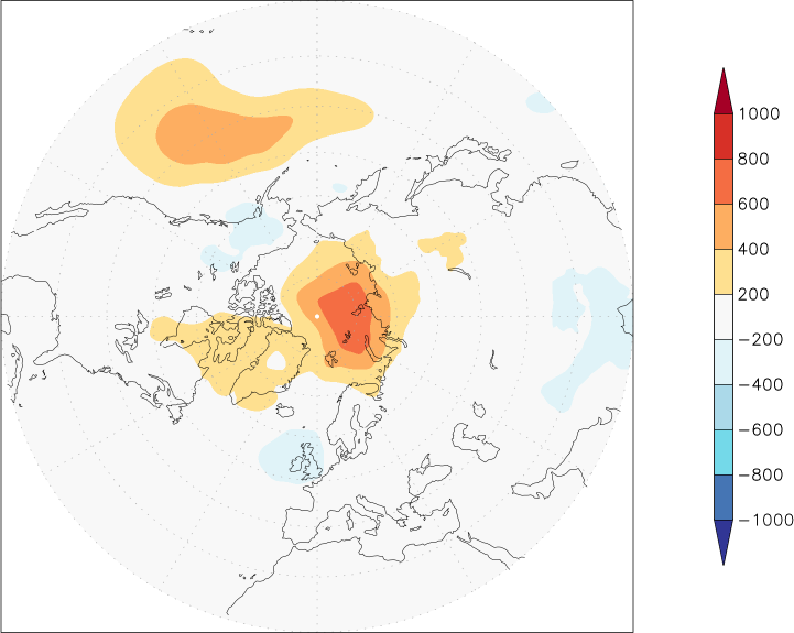 sea-level pressure (northern hemisphere) anomaly spring (March-May)  w.r.t. 1981-2010