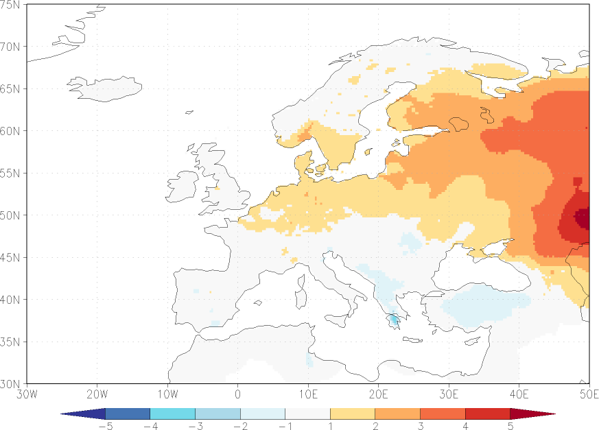daily mean temperature anomaly winter (December-February)  w.r.t. 1981-2010
